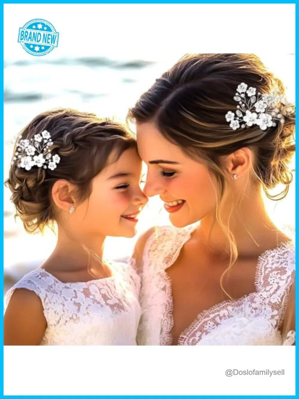 Wedding Bridal Hair Pins with Rhinestones and Pearls - Pack of 2